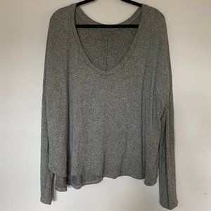 Brandy Melville Gray Oversized V Neck Sweater
